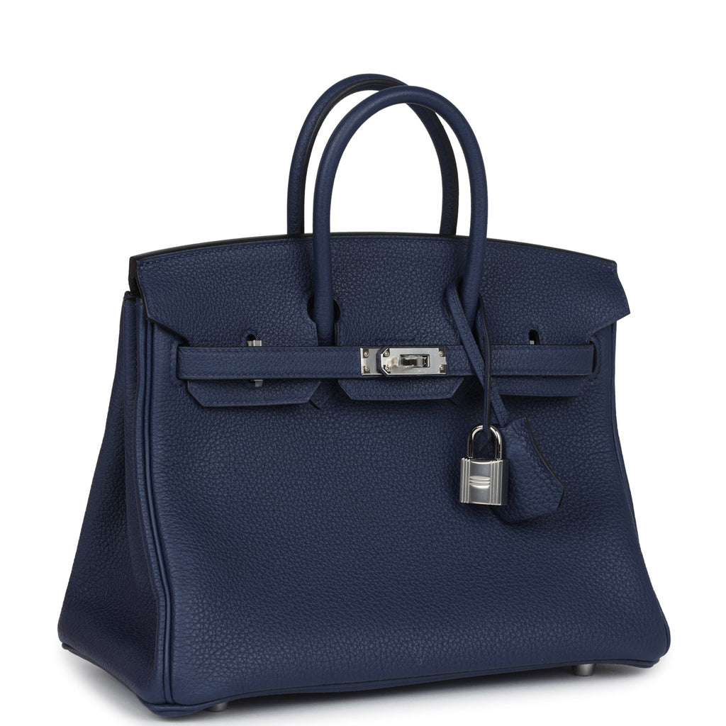Birkins 25 Bleu Saphir Togo Palladium Hardware