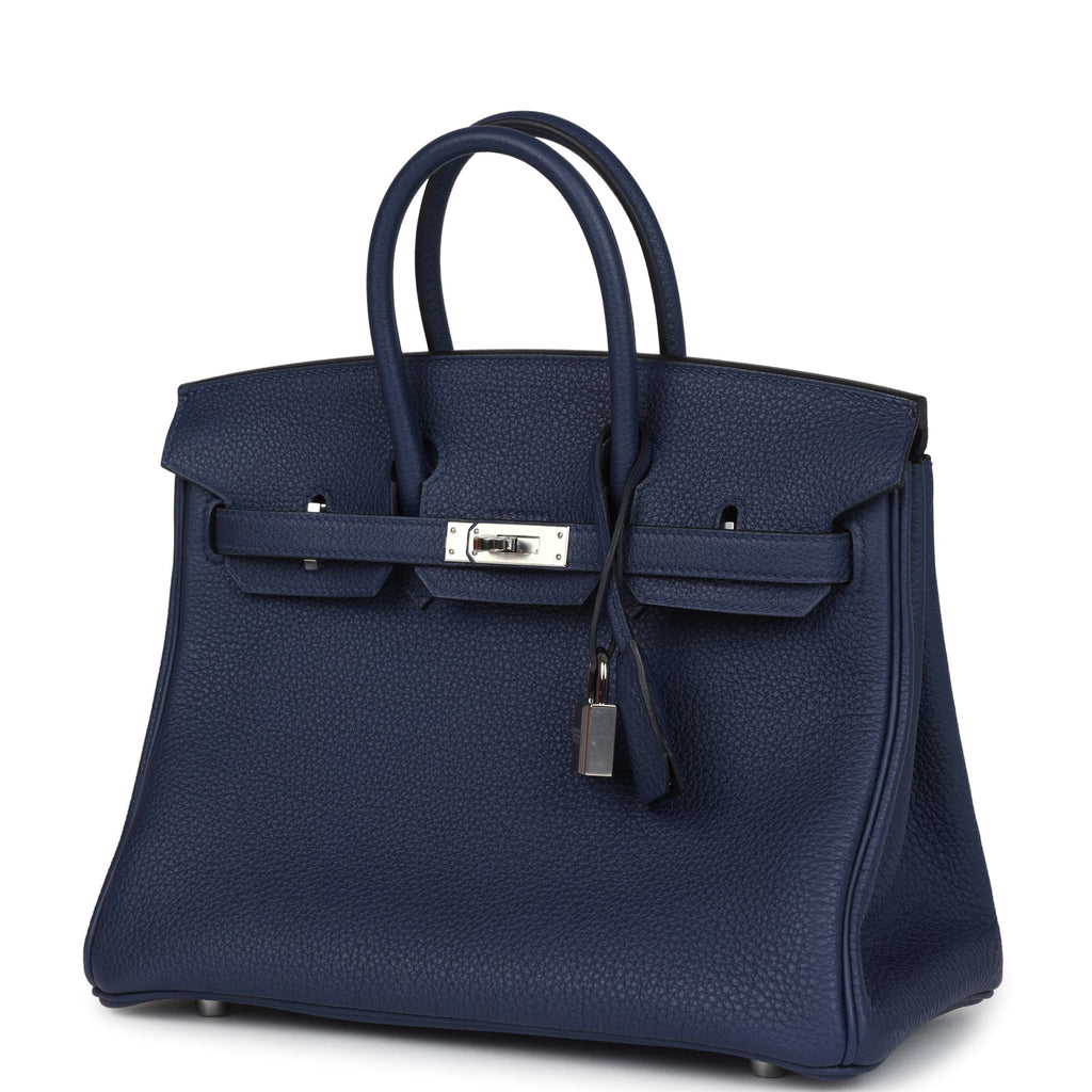 Birkins 25 Bleu Saphir Togo Palladium Hardware