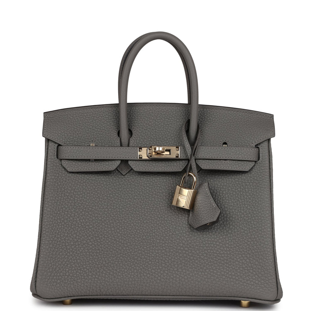 Birkin 25 Gris Meyer Togo Permabrass Hardware