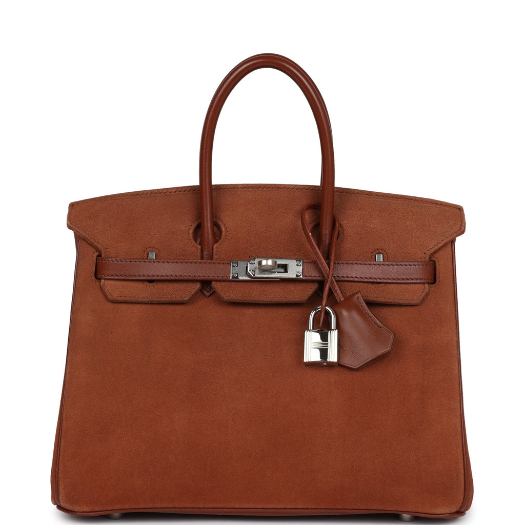 Birkin 25 Vintage Noisette Doblis and Box Palladium Hardware