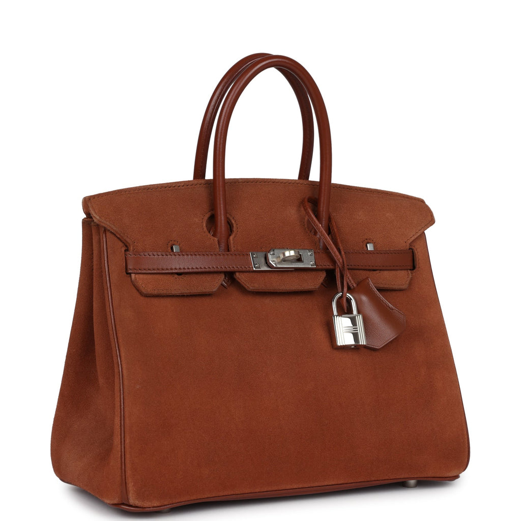 Birkin 25 Vintage Noisette Doblis and Box Palladium Hardware