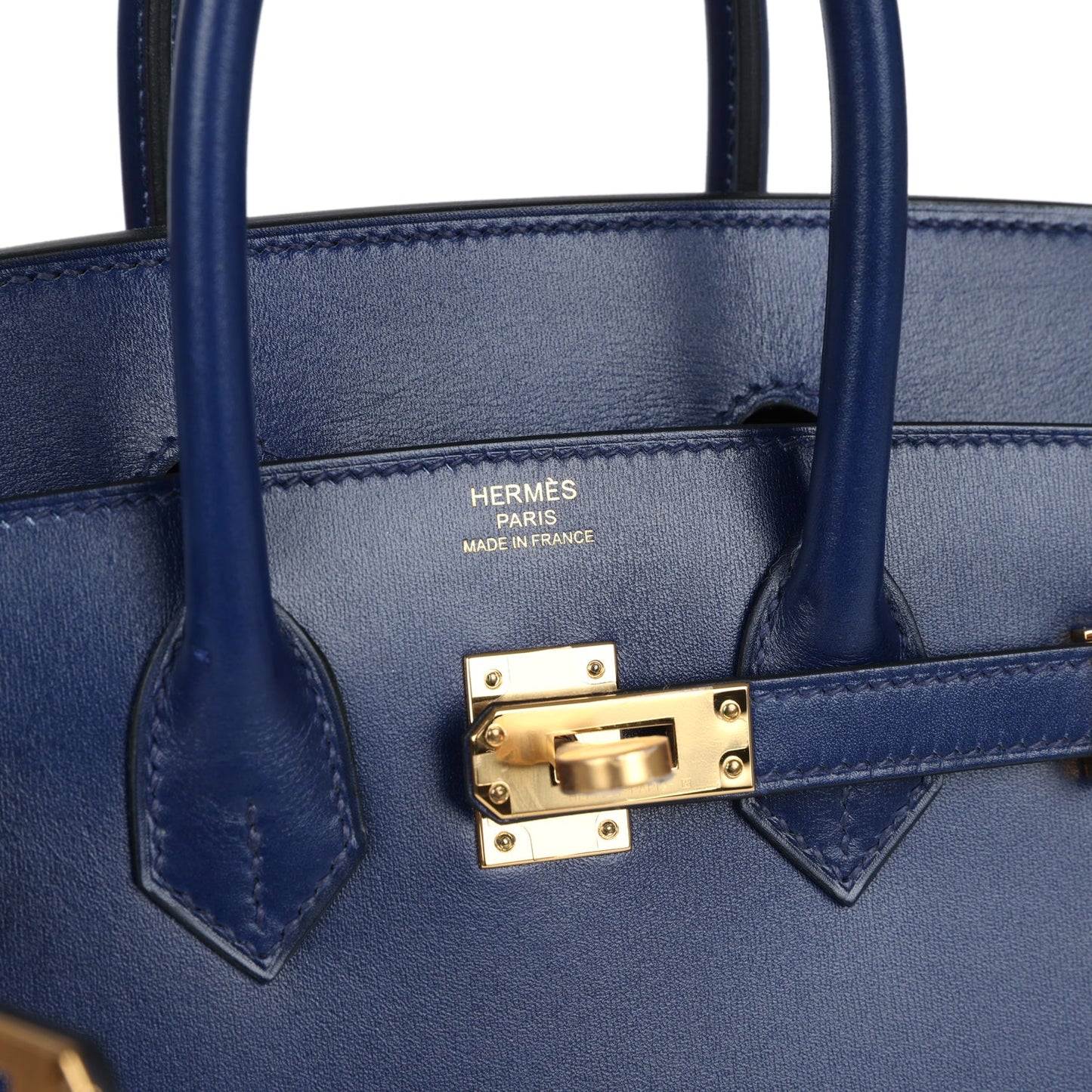 Birkin Sellier 25 Bleu Saphir Box Gold Hardware