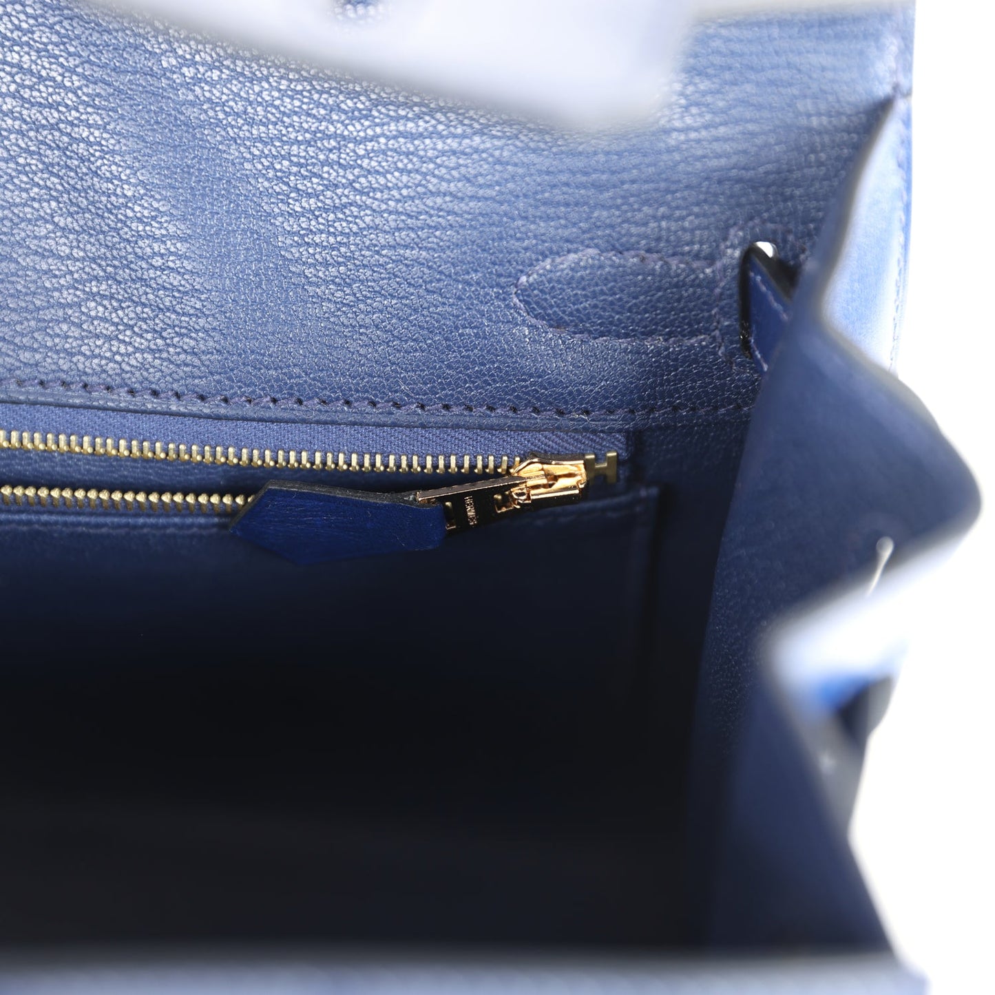 Birkin Sellier 25 Bleu Saphir Box Gold Hardware