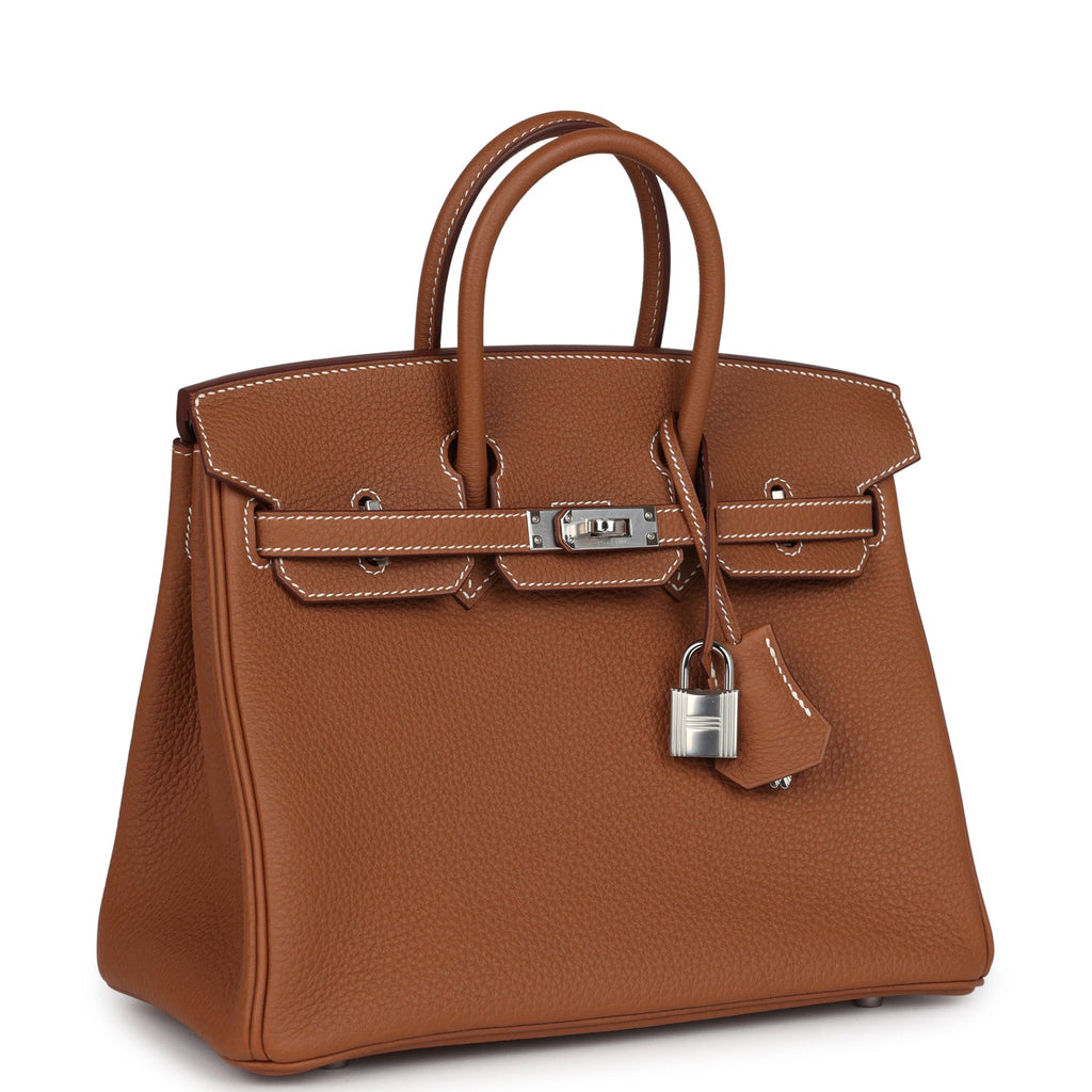 Birkins 25 Gold Togo Palladium Hardware