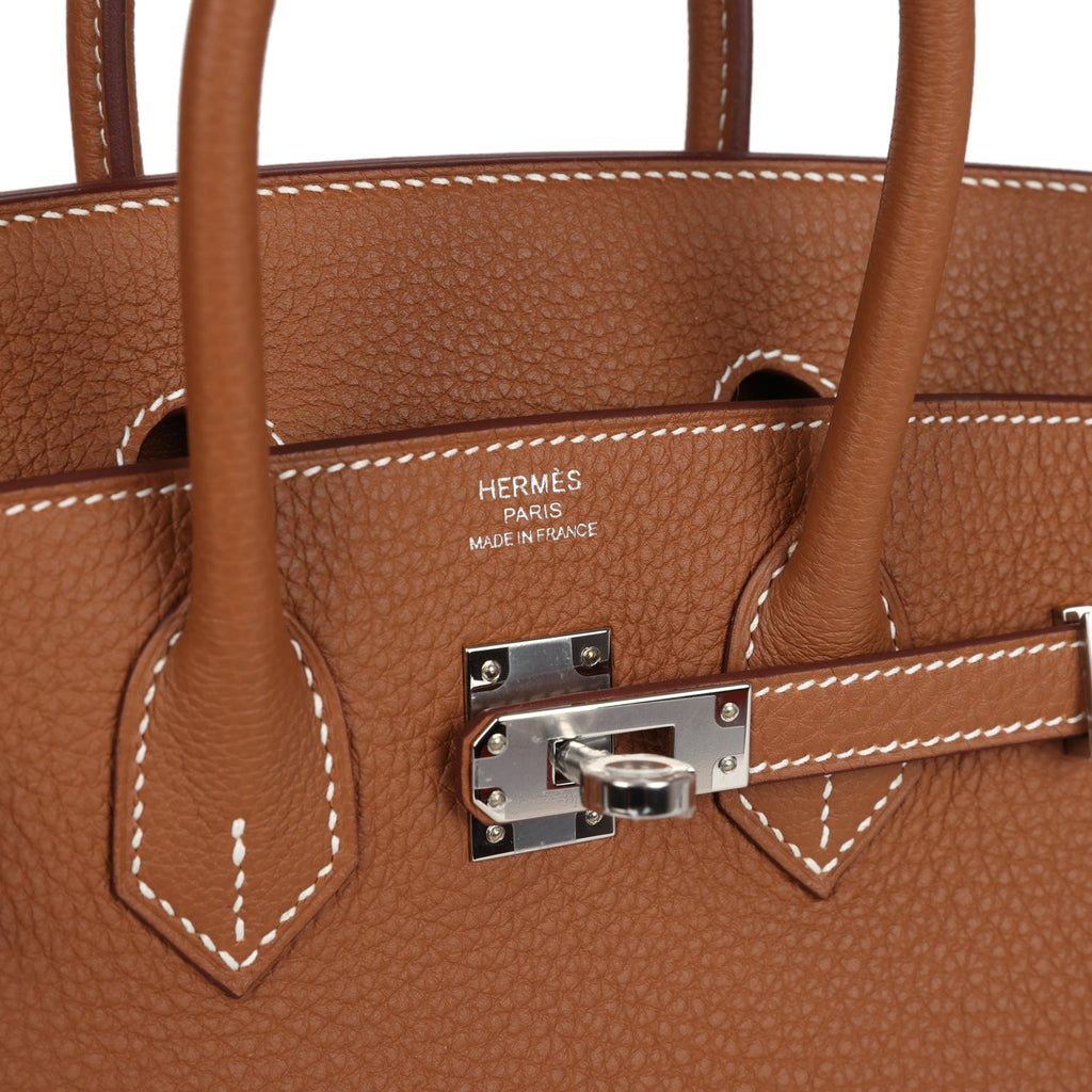 Birkins 25 Gold Togo Palladium Hardware