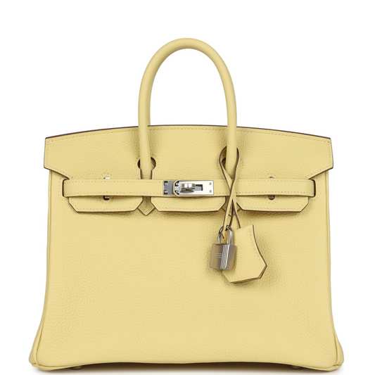 Birkin 25 Jaune Poussin Togo Palladium Hardware