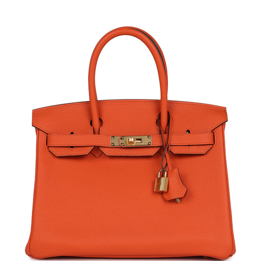 Birkin 30 Feu Togo Gold Hardware