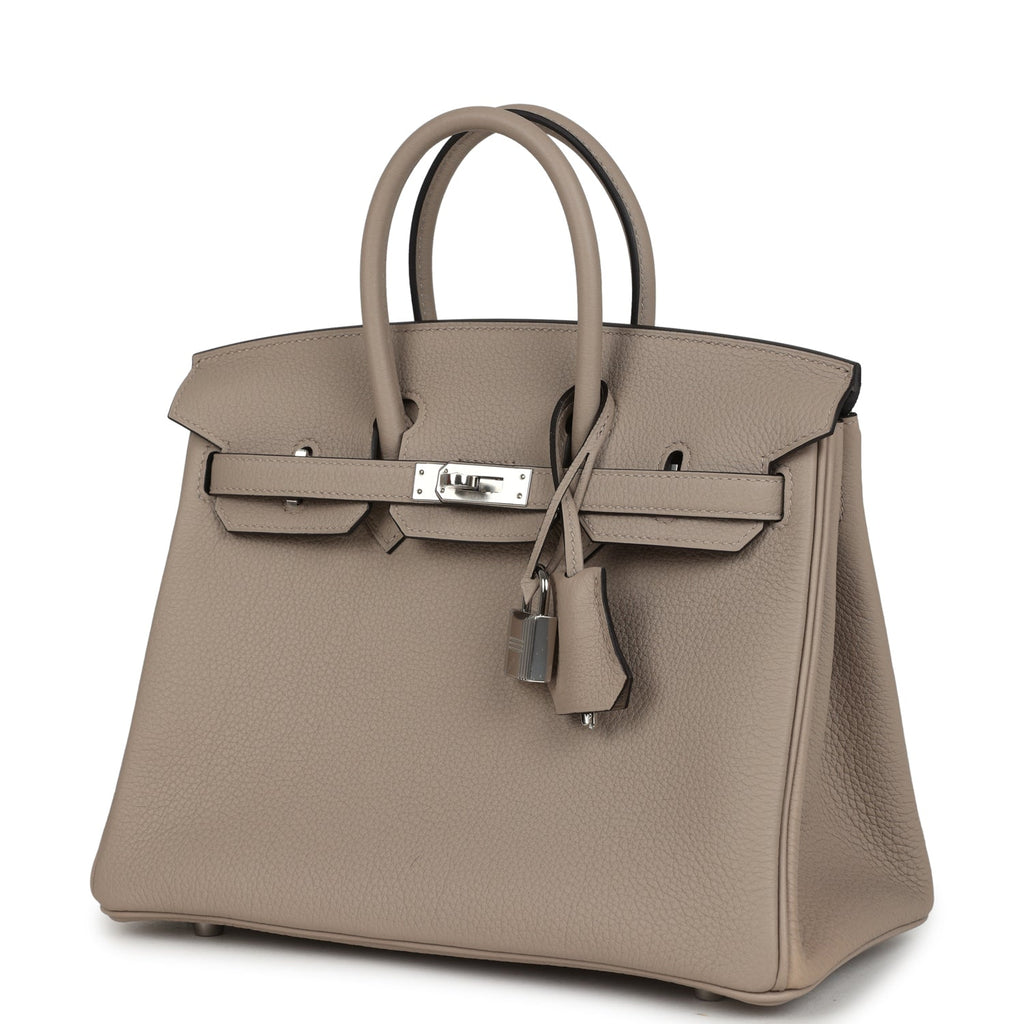 Birkins 25 Gris Tourterelle Togo Palladium Hardware