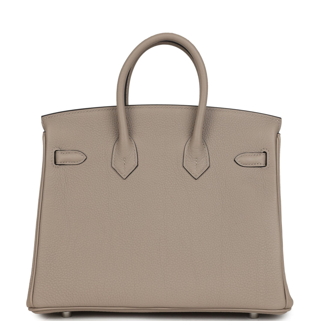 Birkins 25 Gris Tourterelle Togo Palladium Hardware