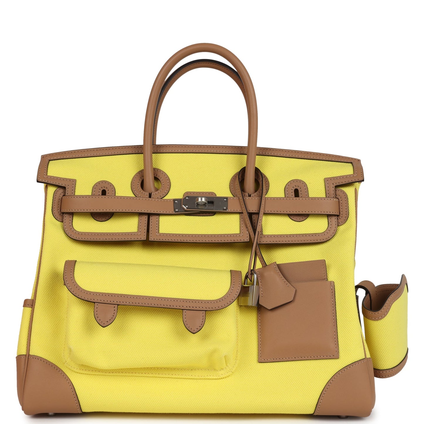 Birkin Cargo 35 Jaune Citron Toile and Chai Swift Palladium Hardware