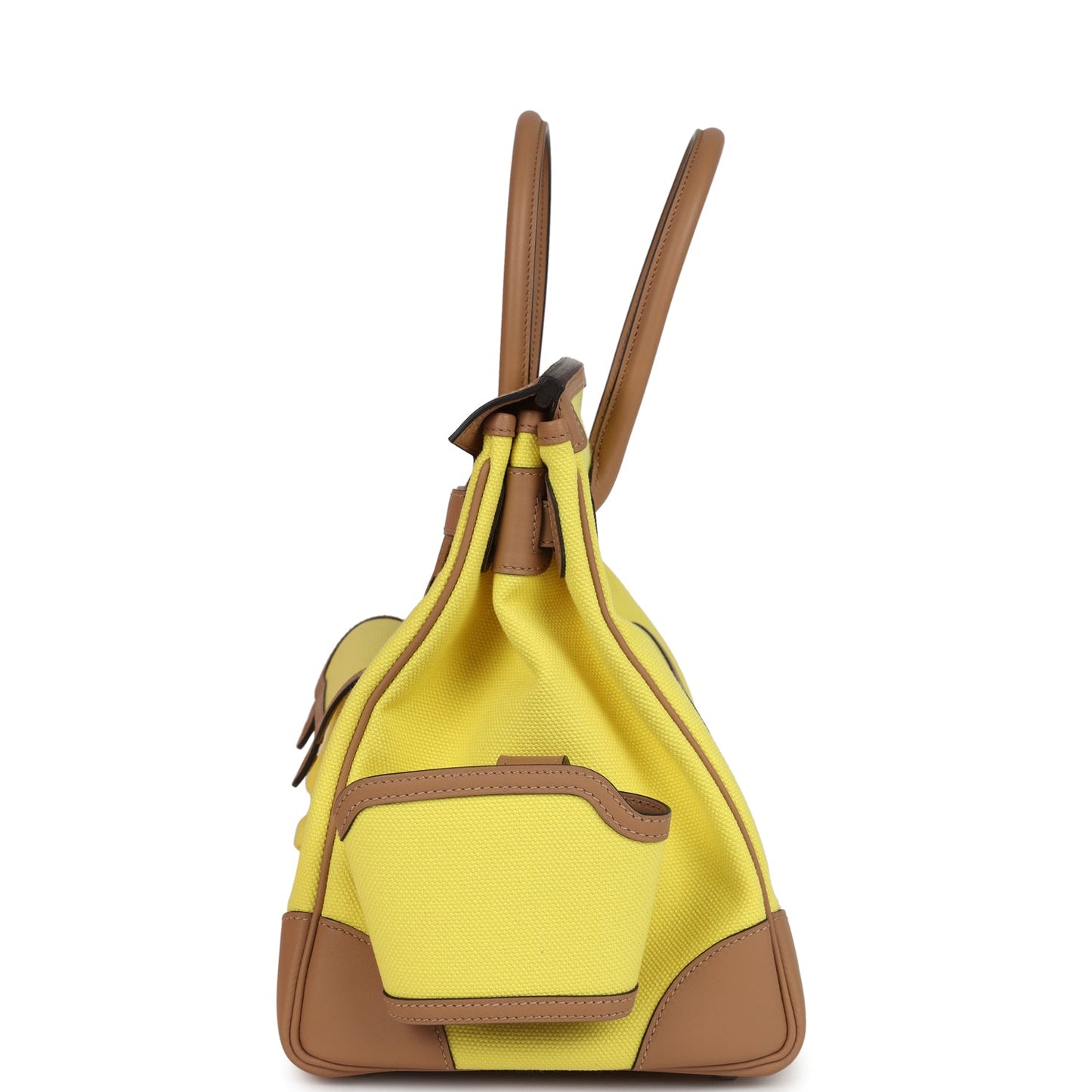Birkin Cargo 35 Jaune Citron Toile and Chai Swift Palladium Hardware