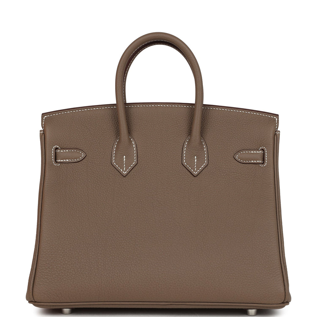 Birkins 25 Etoupe Togo Palladium Hardware