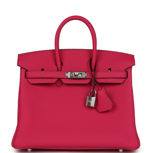 Birkin 25 Rose Mexico Togo Palladium Hardware