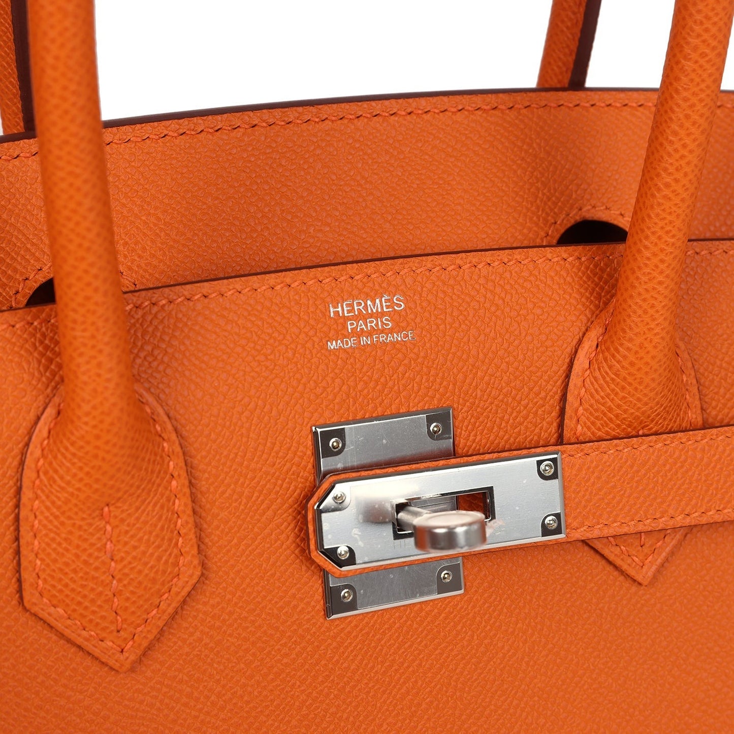Birkin 30 Sellier Orange Epsom Palladium Hardware