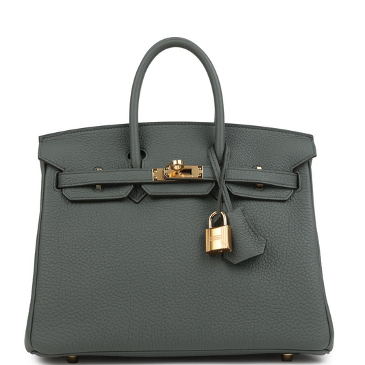 Birkin 25 Vert Amande Togo Gold Hardware