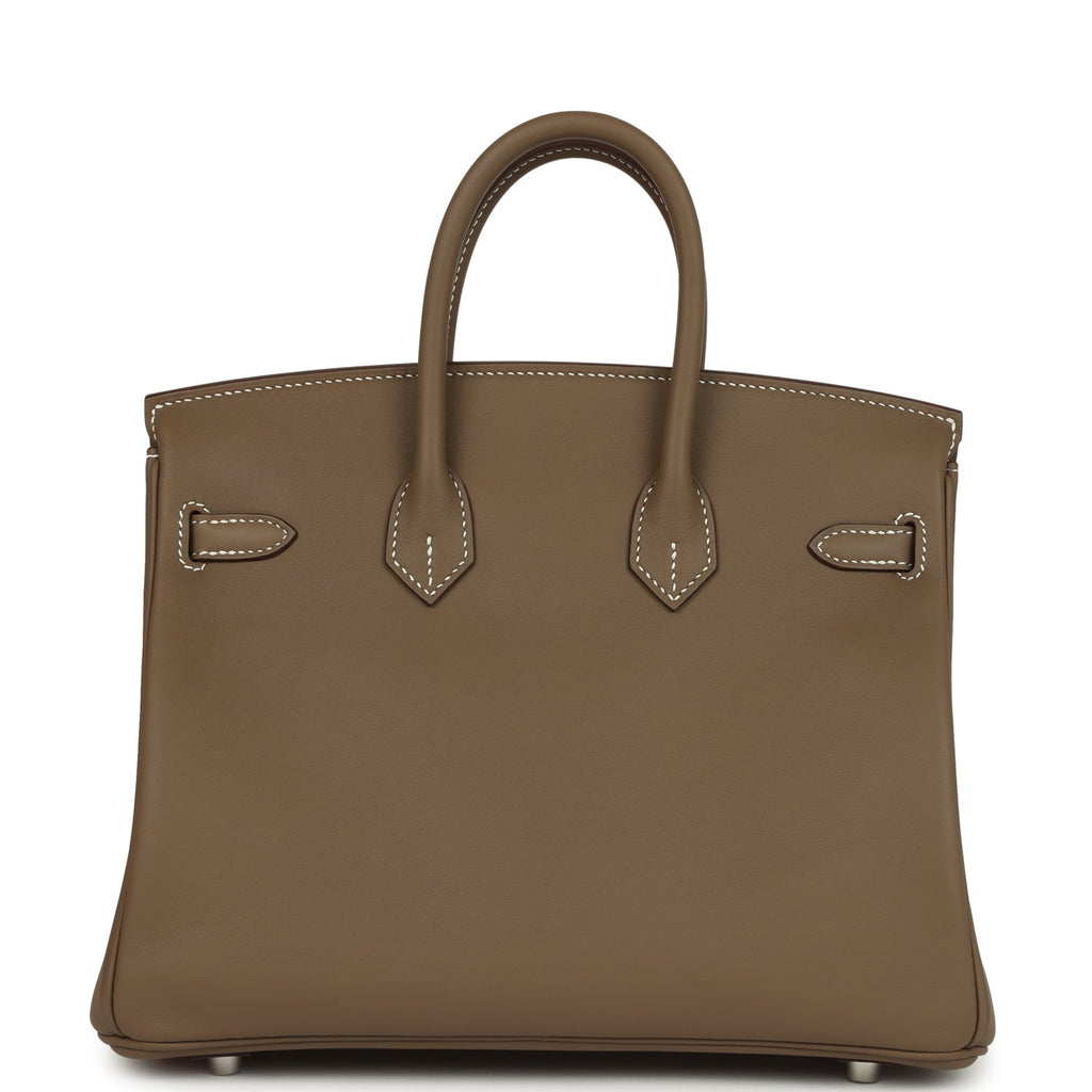 Birkins 25 Etoupe Swift Palladium Hardware