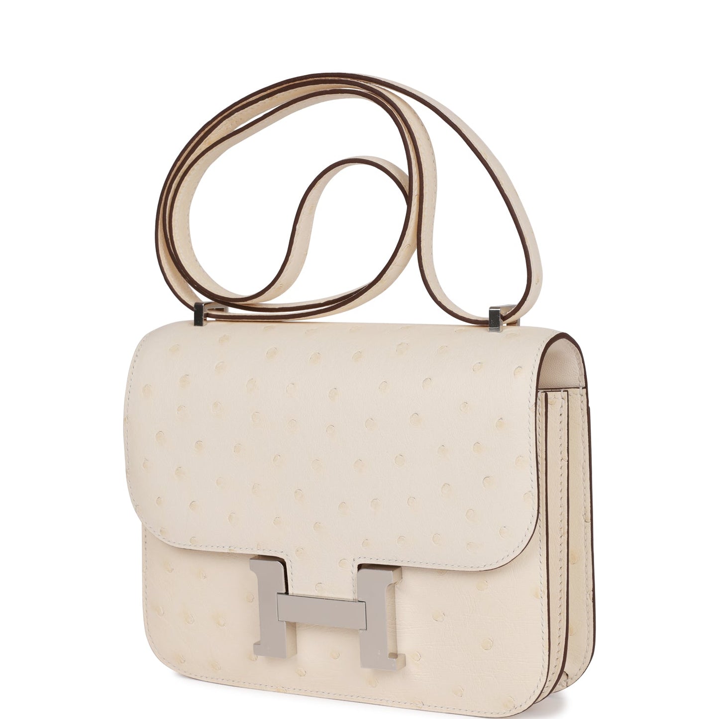 Constance 18 Nata Ostrich Palladium Hardware