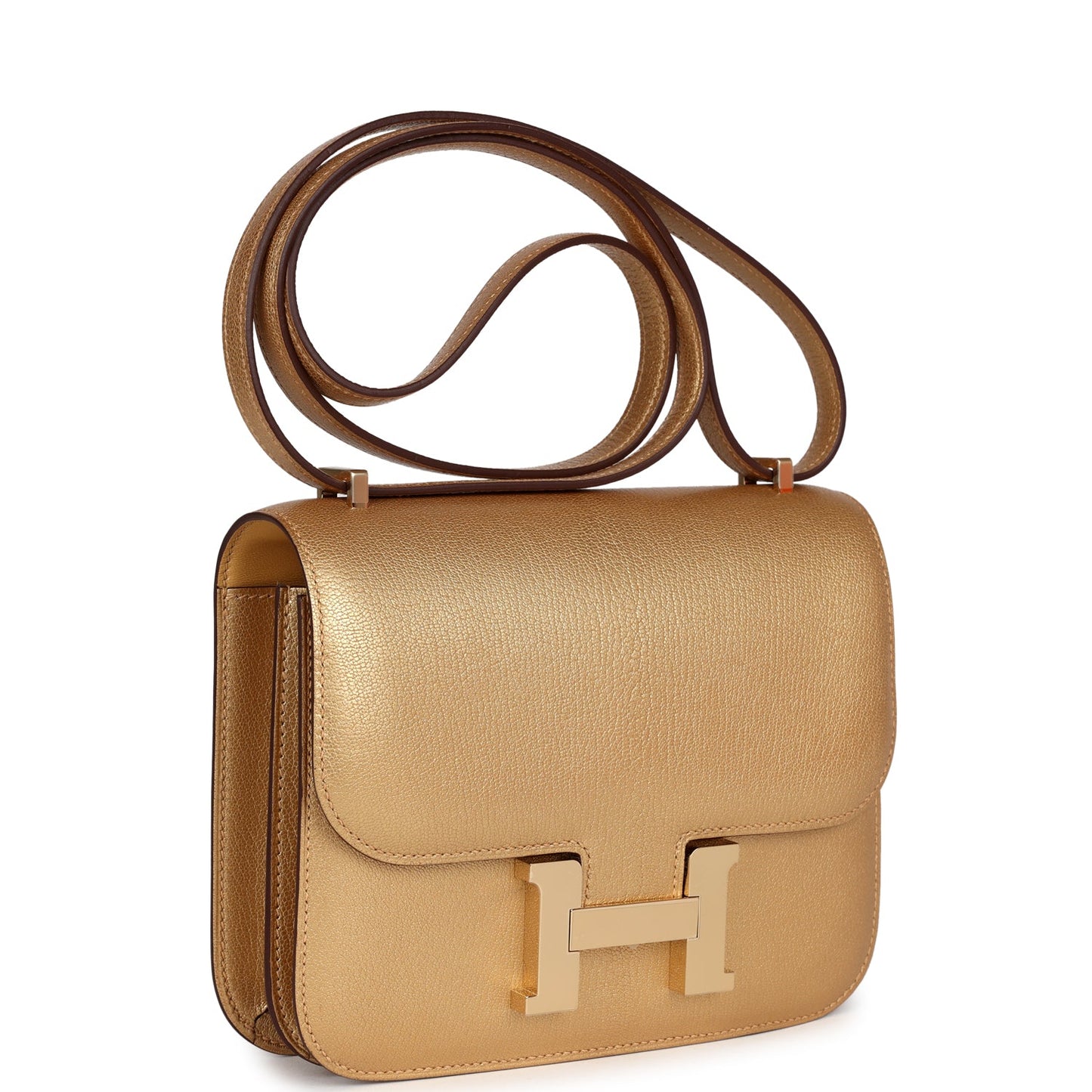 Constance 18 Dore Chevre Chamkilight Permabrass Hardware