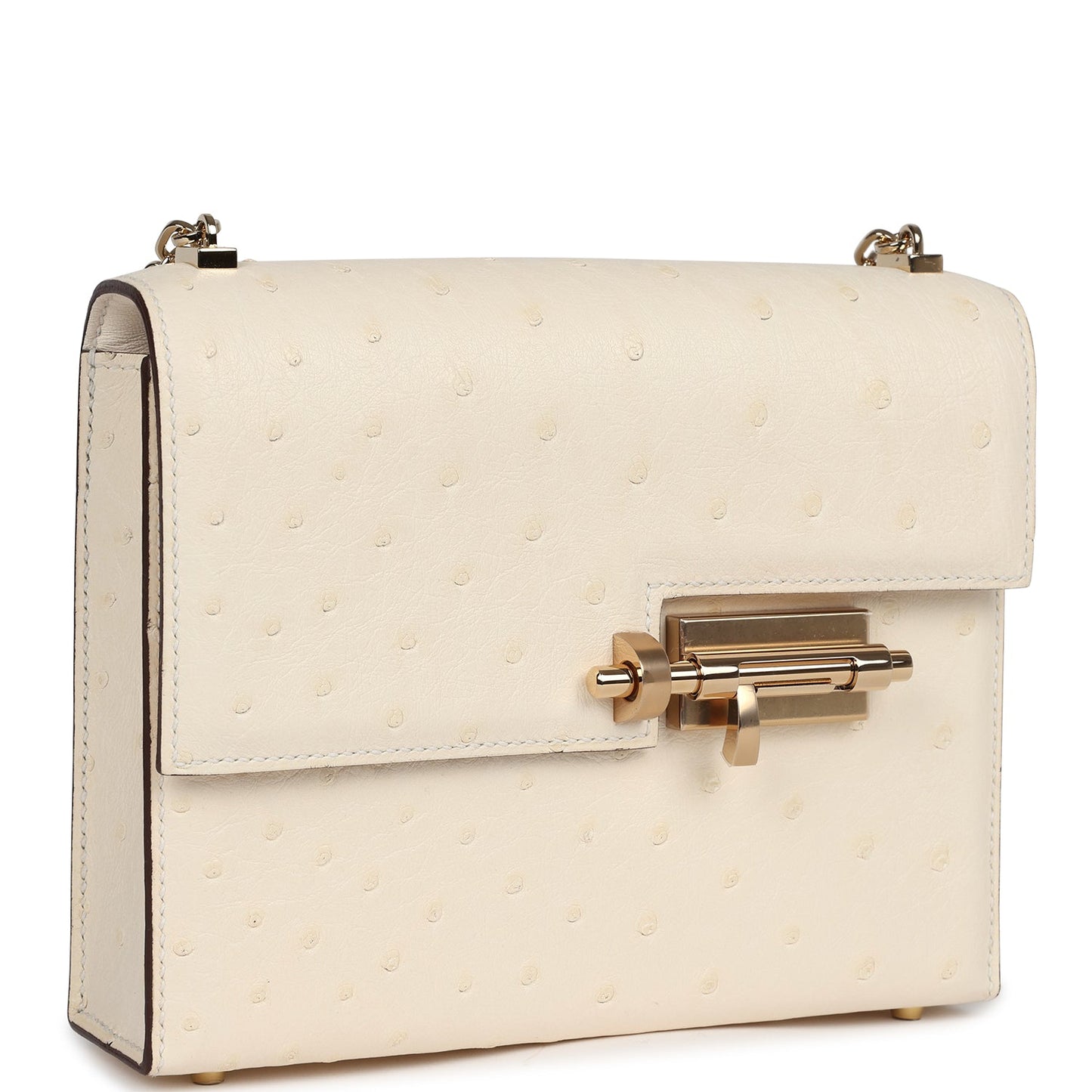 Mini Verrou Chaine Bag Nata Ostrich Permabrass Hardware