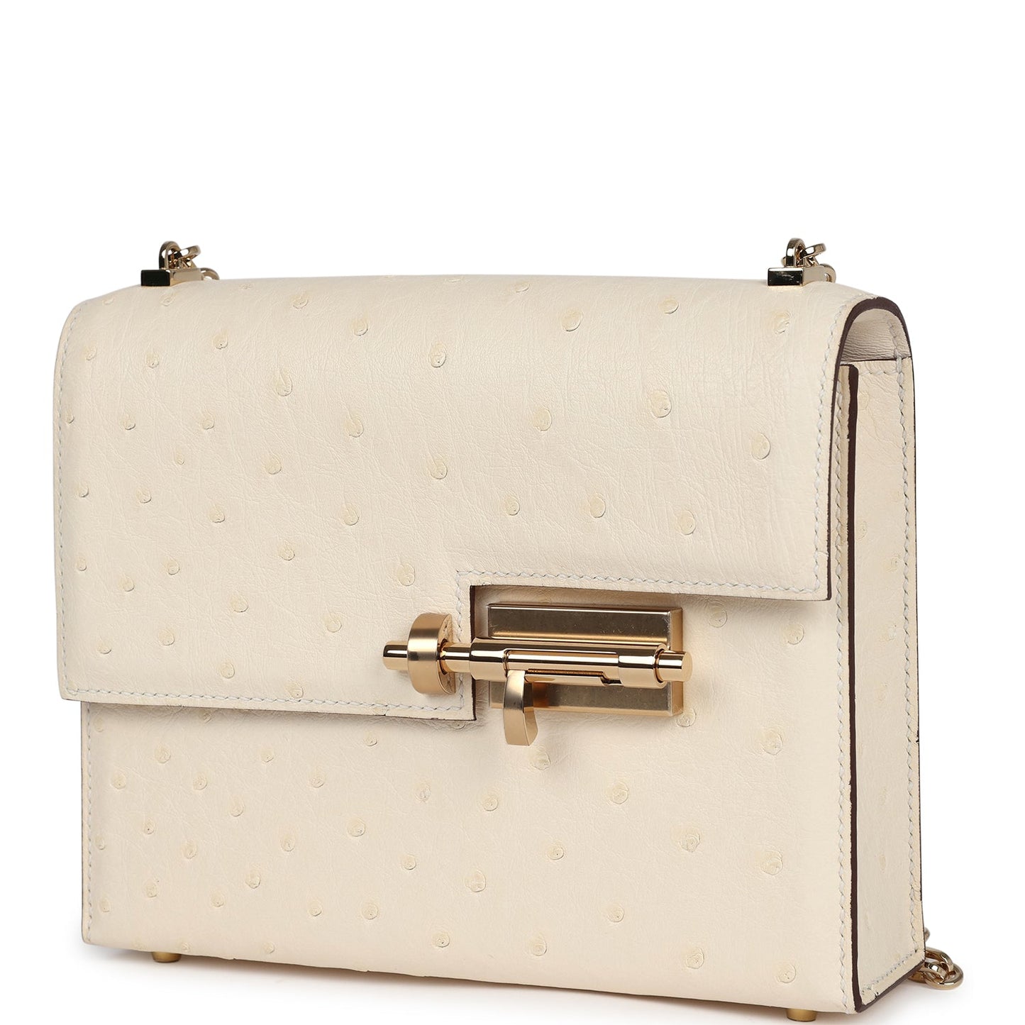 Mini Verrou Chaine Bag Nata Ostrich Permabrass Hardware