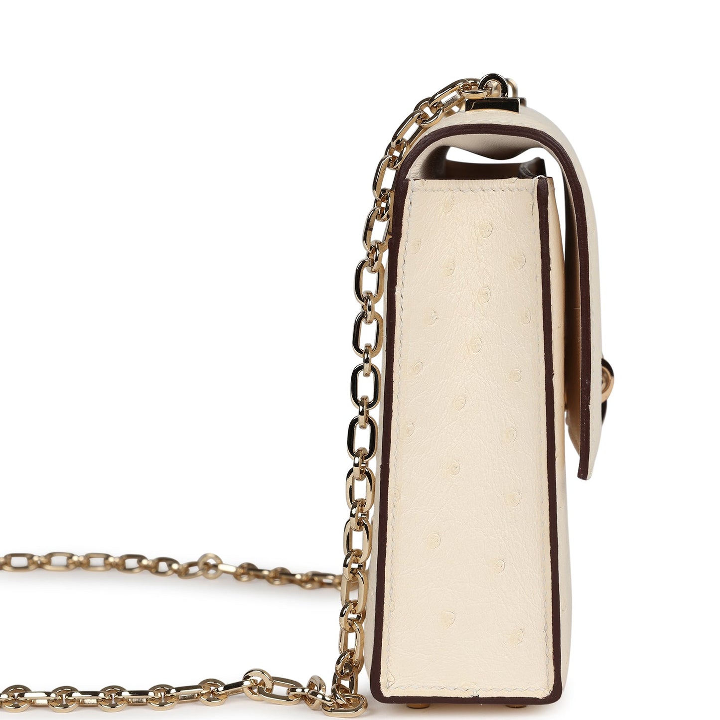 Mini Verrou Chaine Bag Nata Ostrich Permabrass Hardware