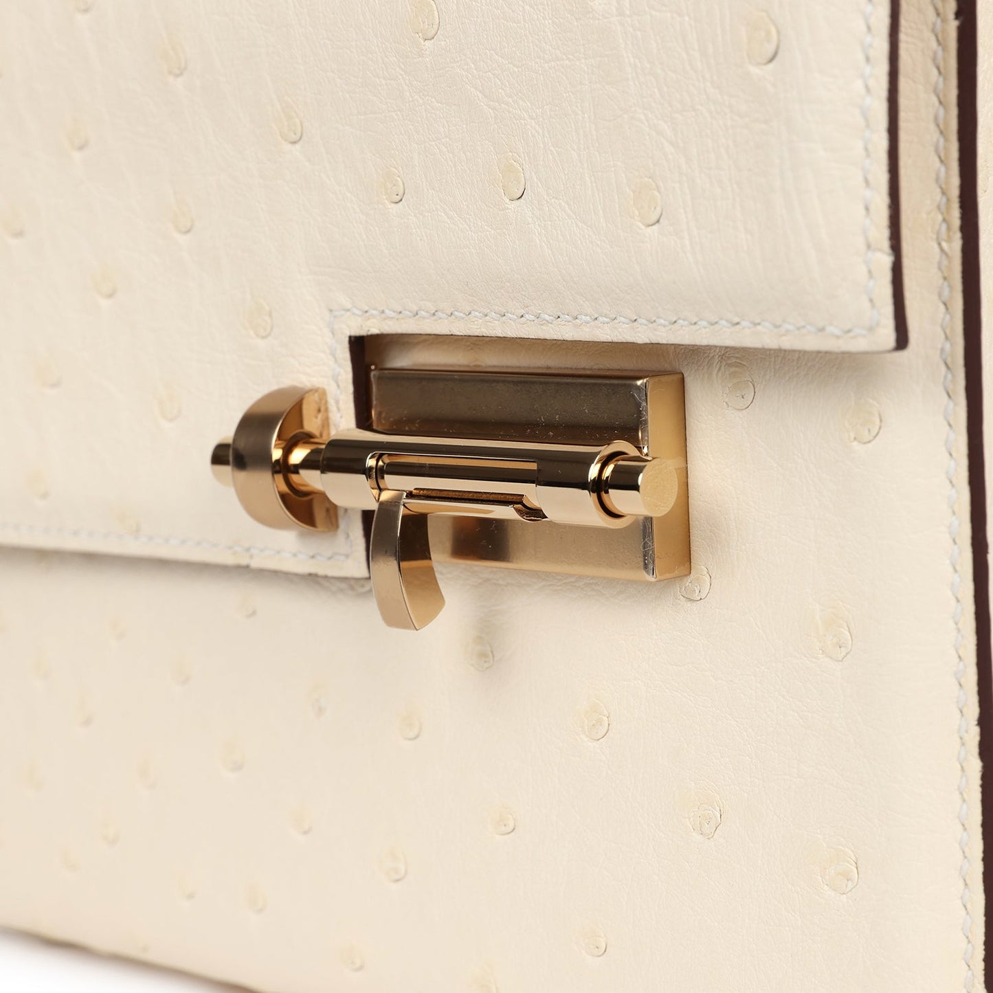 Mini Verrou Chaine Bag Nata Ostrich Permabrass Hardware
