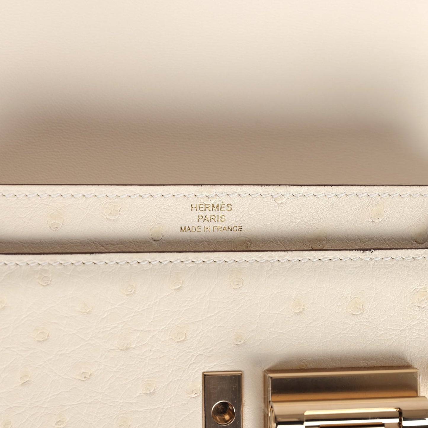 Mini Verrou Chaine Bag Nata Ostrich Permabrass Hardware
