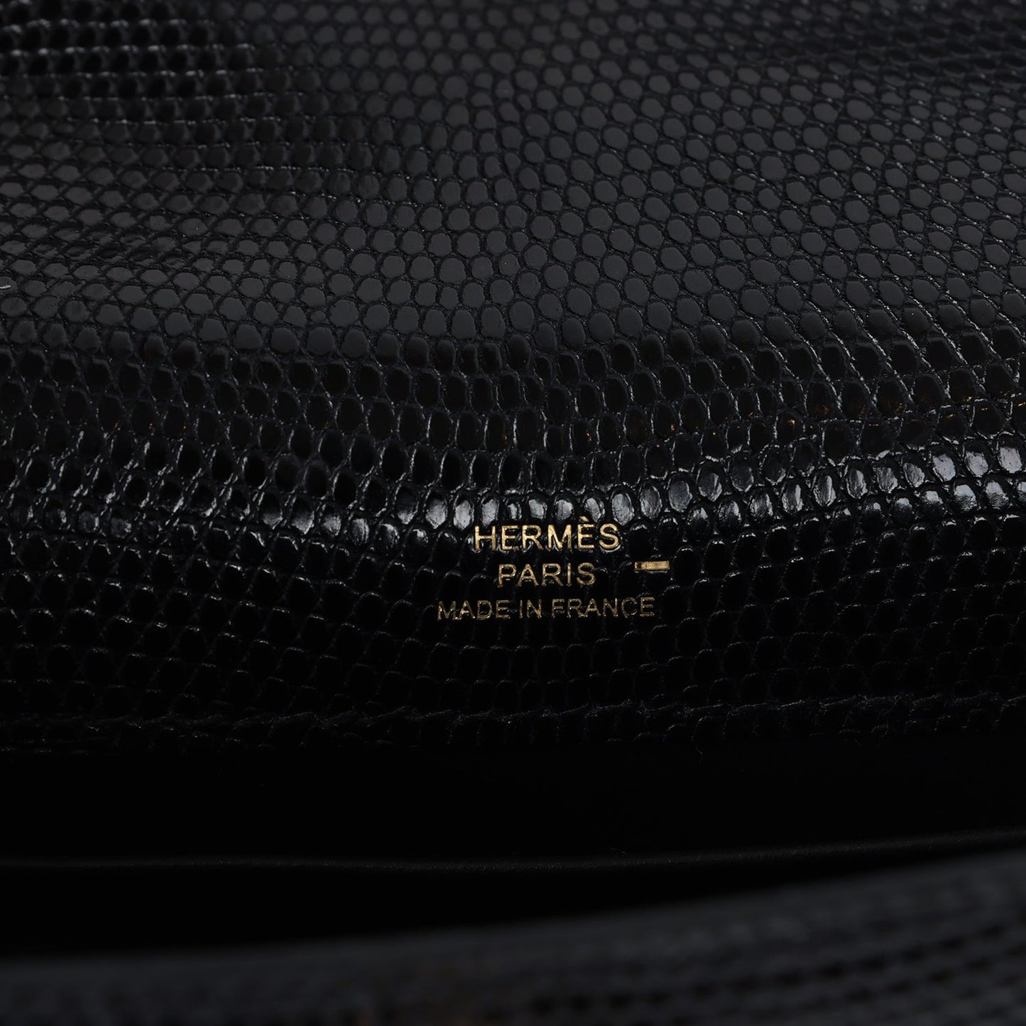 Kelly Pochette Black Varanus Niloticus Lizard Gold Hardware
