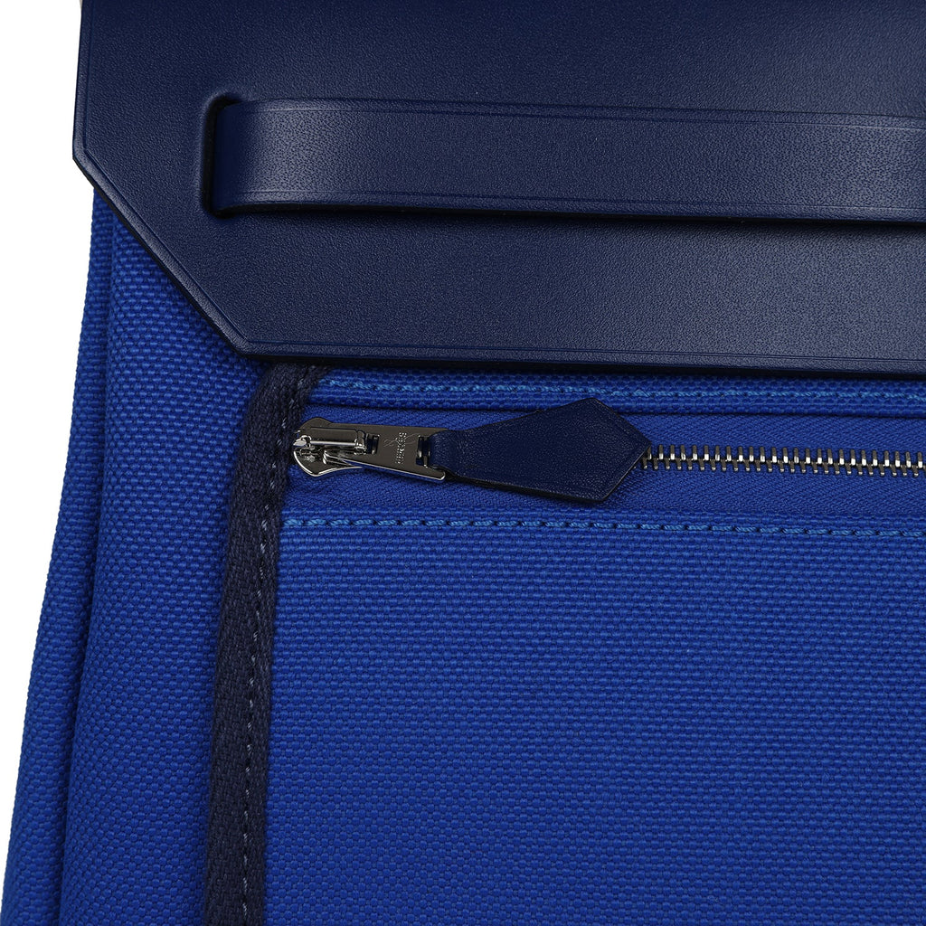 Herbag Zip PM 31 Bleu Bill Toile Militaire Canvas and Bleu Saphir Vache Hunter Palladium Hardware