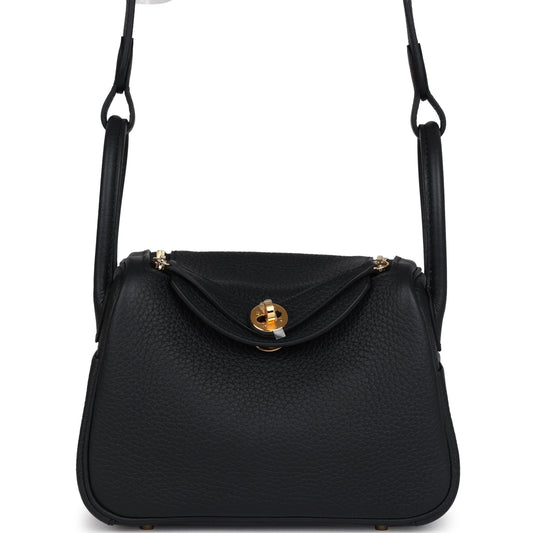 Mini Lindy II Black Clemence Gold Hardware