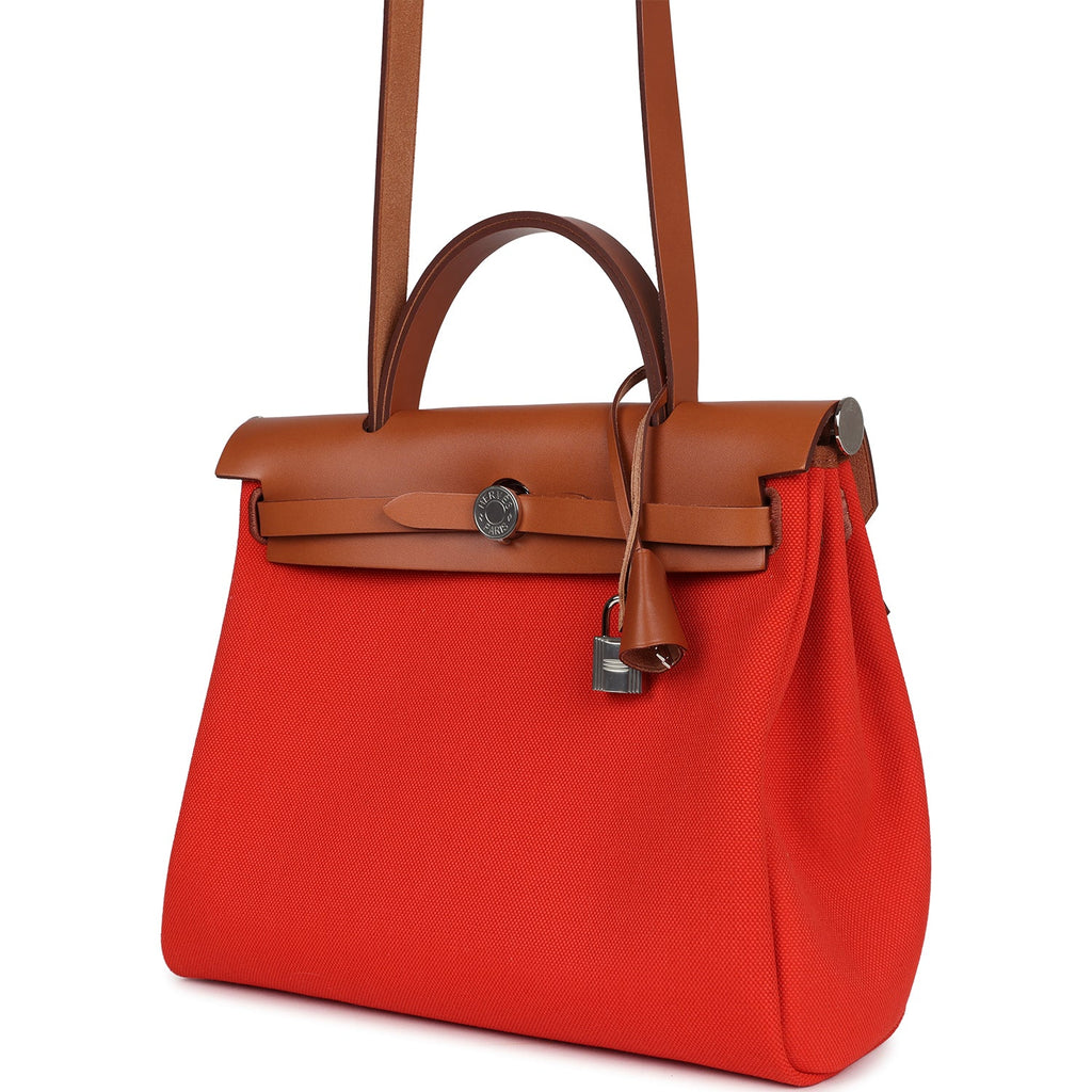 Herbag Zip PM 31 Capucine Toile Militaire & Fauve Vache Hunter Palladium Hardware