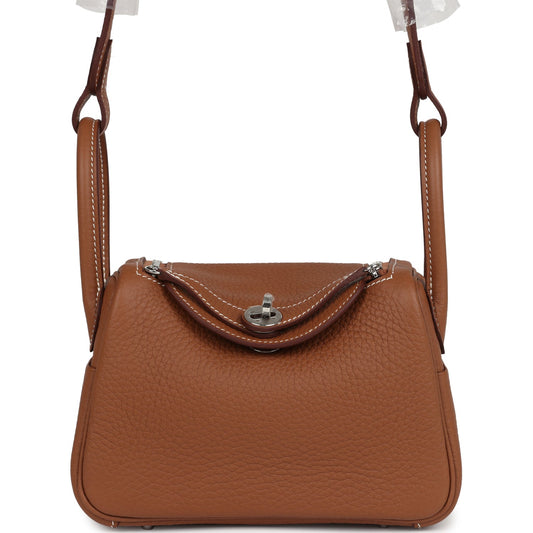 Mini Lindy II Gold Clemence Palladium Hardware