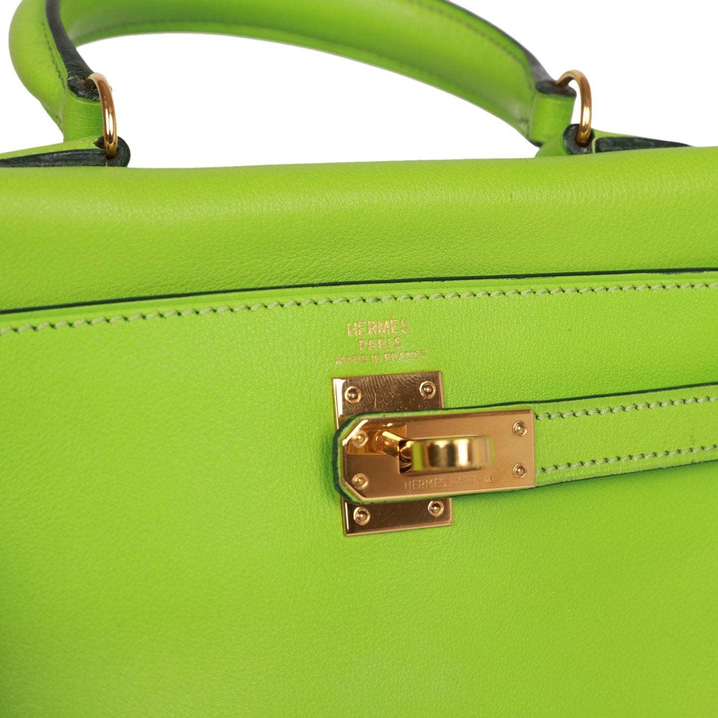 Vintage Kelly Retourne 20 Vert Cru Gulliver Gold Hardware