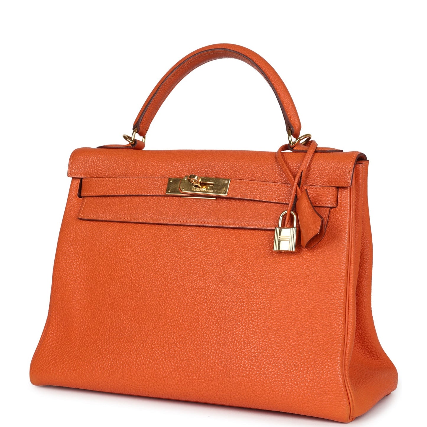 Vintage Kelly Retourne 32 Orange Togo Gold Hardware