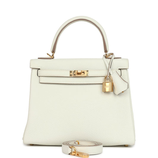Hermes Kelly Retourne 25 Mushroom Togo Gold Hardware