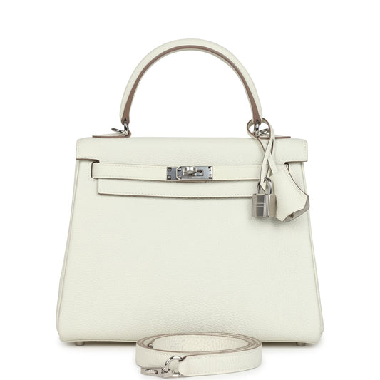 Hermes Kelly Retourne 25 Mushroom Togo Palladium Hardware