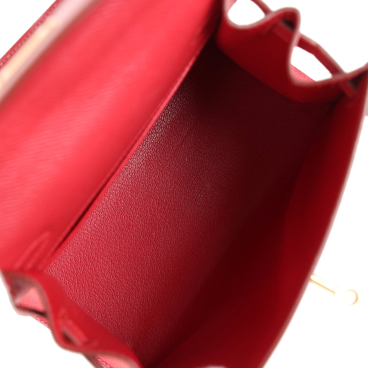 Vintage Kelly Sellier 20 Rouge Vif Courchevel Gold Hardware