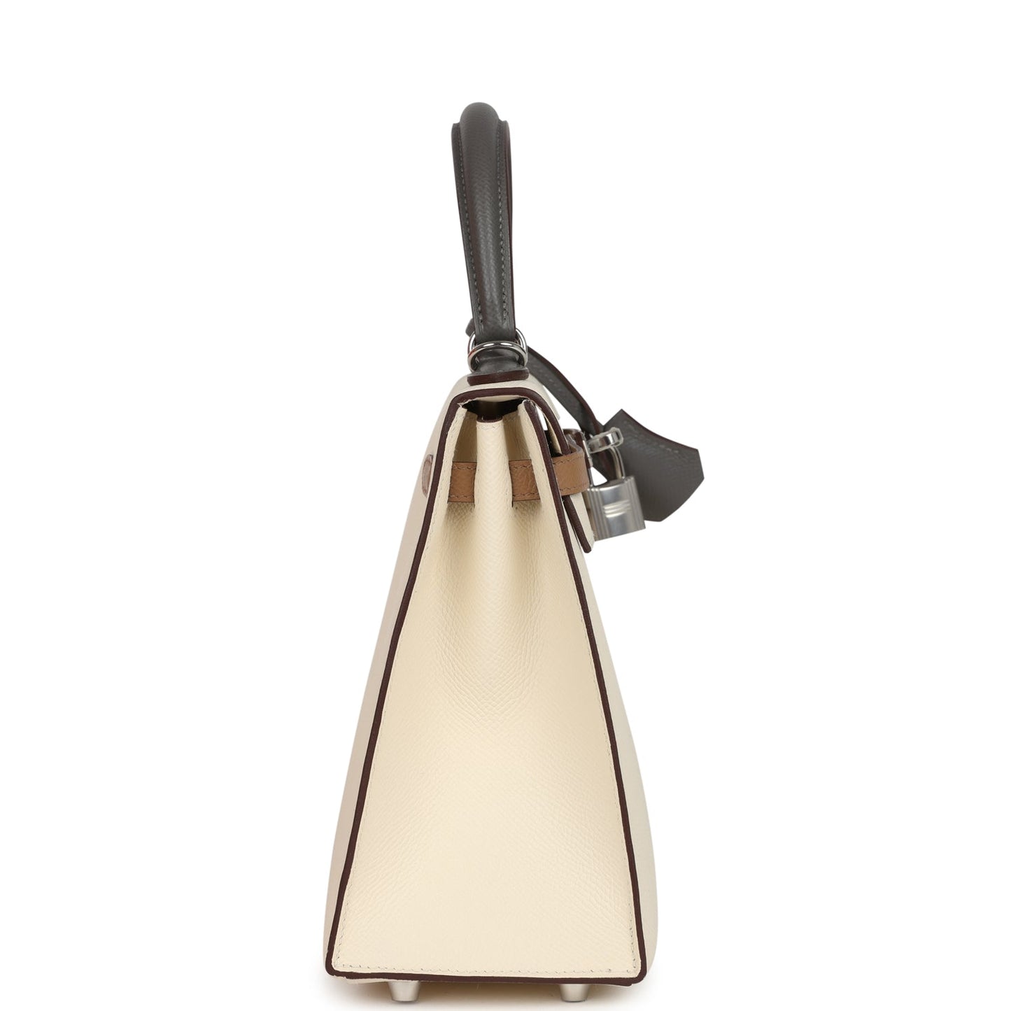 Kelly Sellier 25 Tri-Color Nata, Gris Meyer and Chai Epsom Palladium Hardware