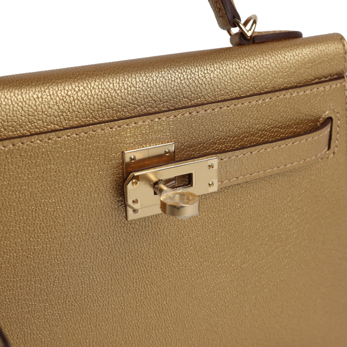 Kelly Sellier 20 Dore Chevre Chamkilight Permabrass Hardware