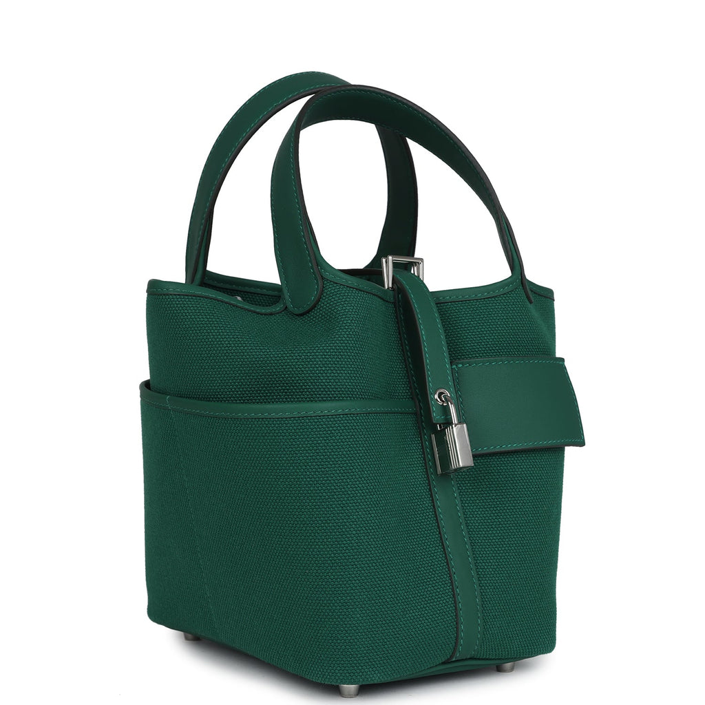 Picotin Cargo 18 Vert Moyen Swift and Toile Canvas Palladium Hardware