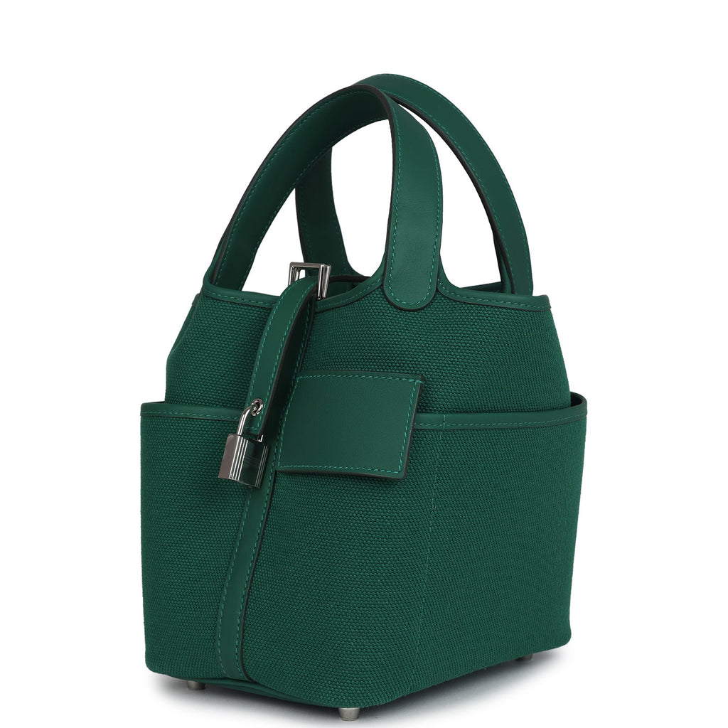 Picotin Cargo 18 Vert Moyen Swift and Toile Canvas Palladium Hardware