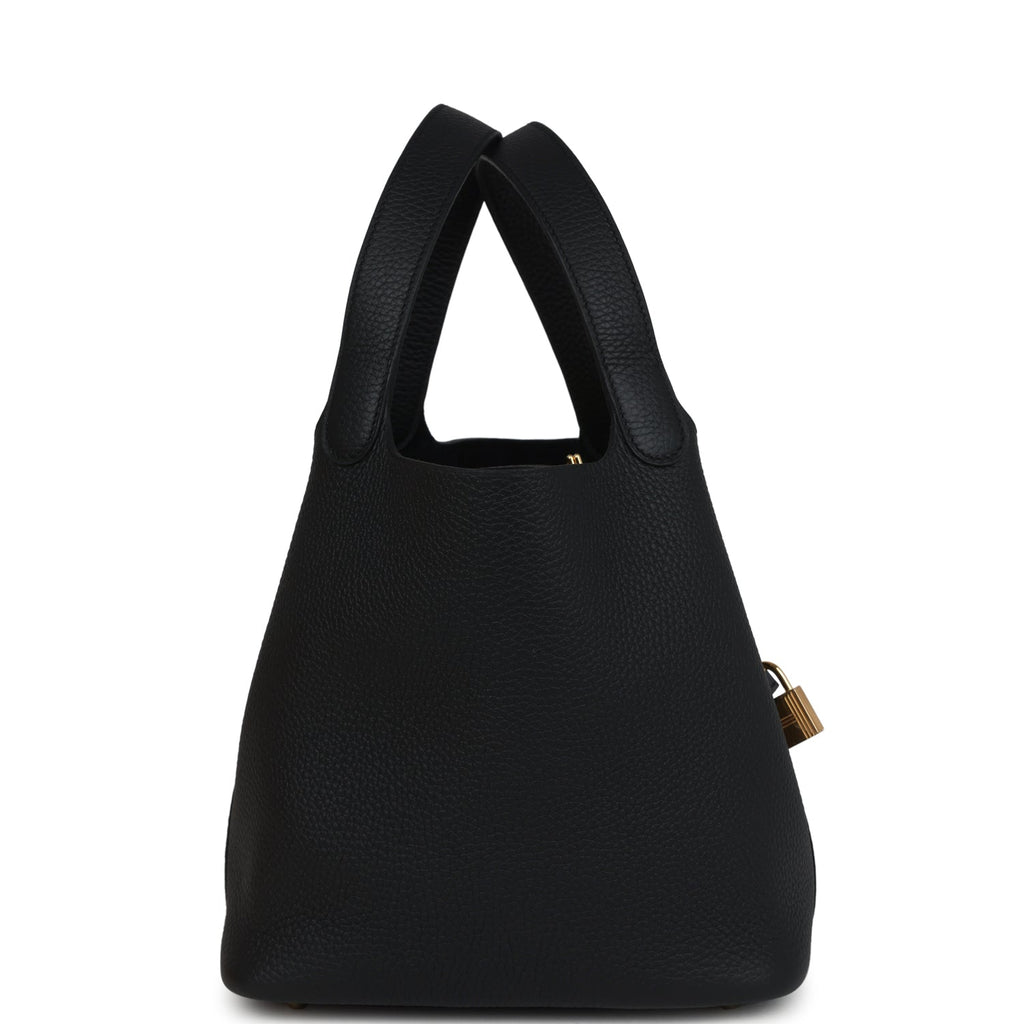 Picotin Lock 22 Black Clemence Gold Hardware