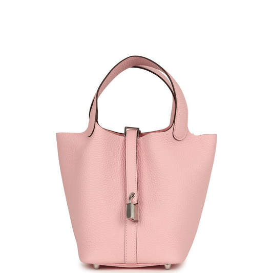 Picotin Lock 18 Rose Sakura Clemence Palladium Hardware