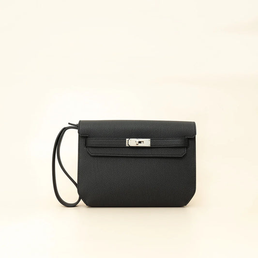 Hermes Noir Kelly Depeches 25 Pouch