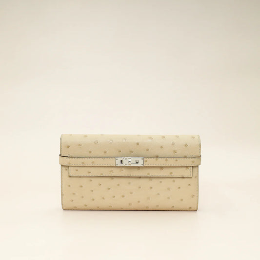 Hermes Parchemin Ostrich Kelly Wallet