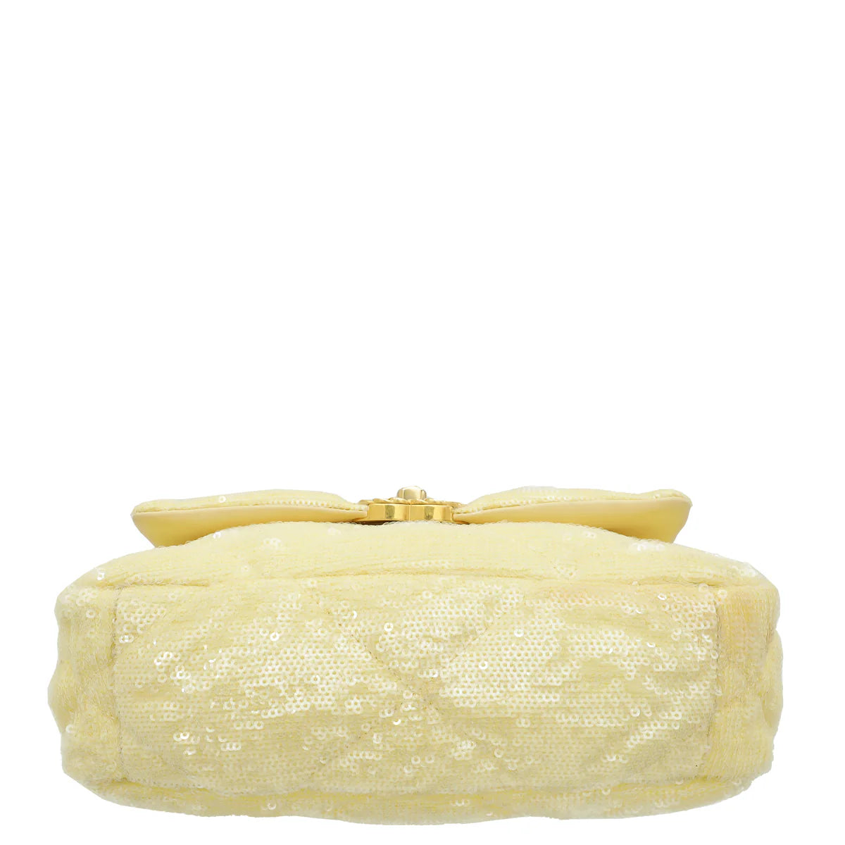 Chanel Light Yellow CC 19 Sequins Small Flap
