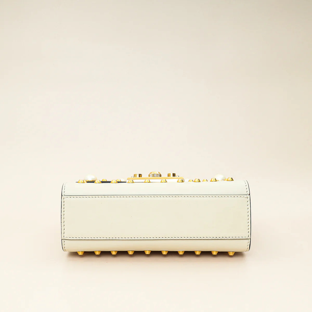 Gucci White Padlock Pearl Studs Small Shoulder