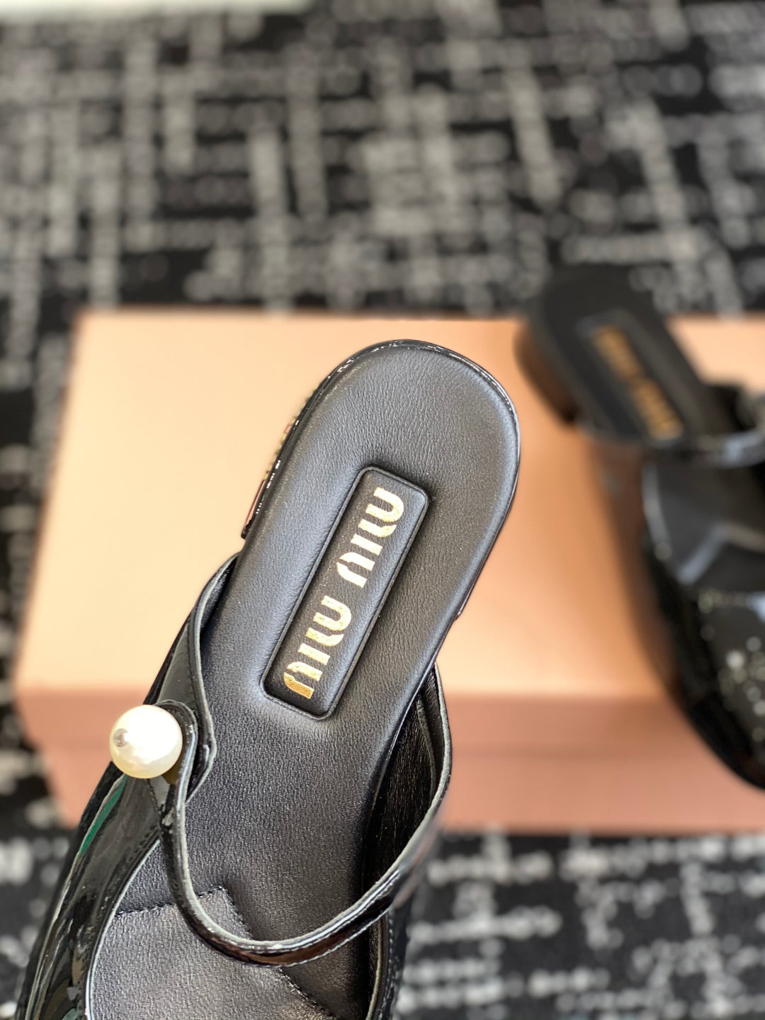 Plain black sandal