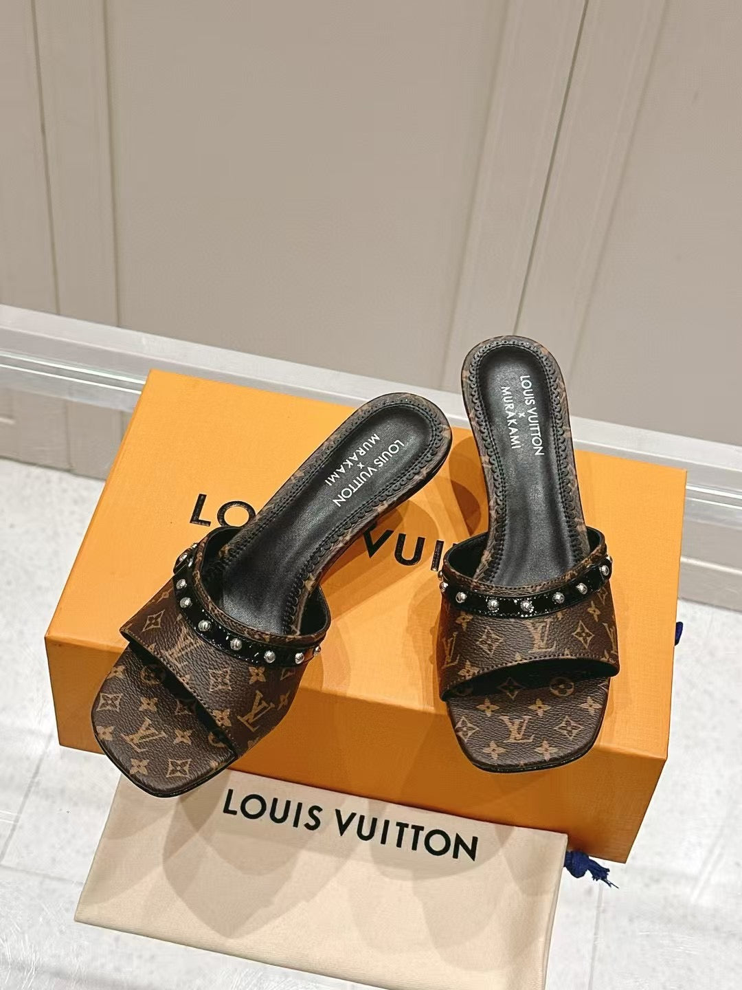 Statement Slip-On Sandals with Textured Strap & Beaded Detail