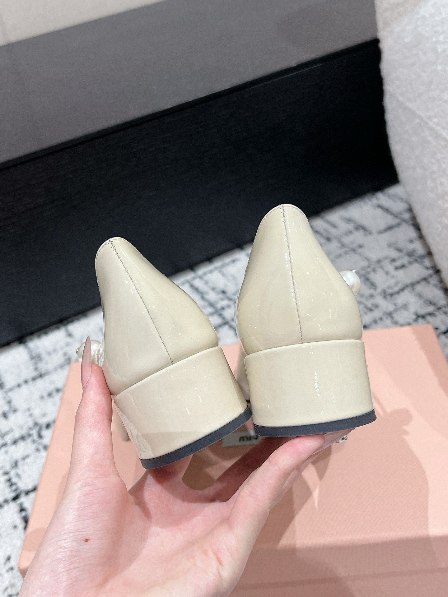 Beige and Black heels